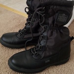 Coach Sage Aniline Leather Lace Up Snow Boots 6